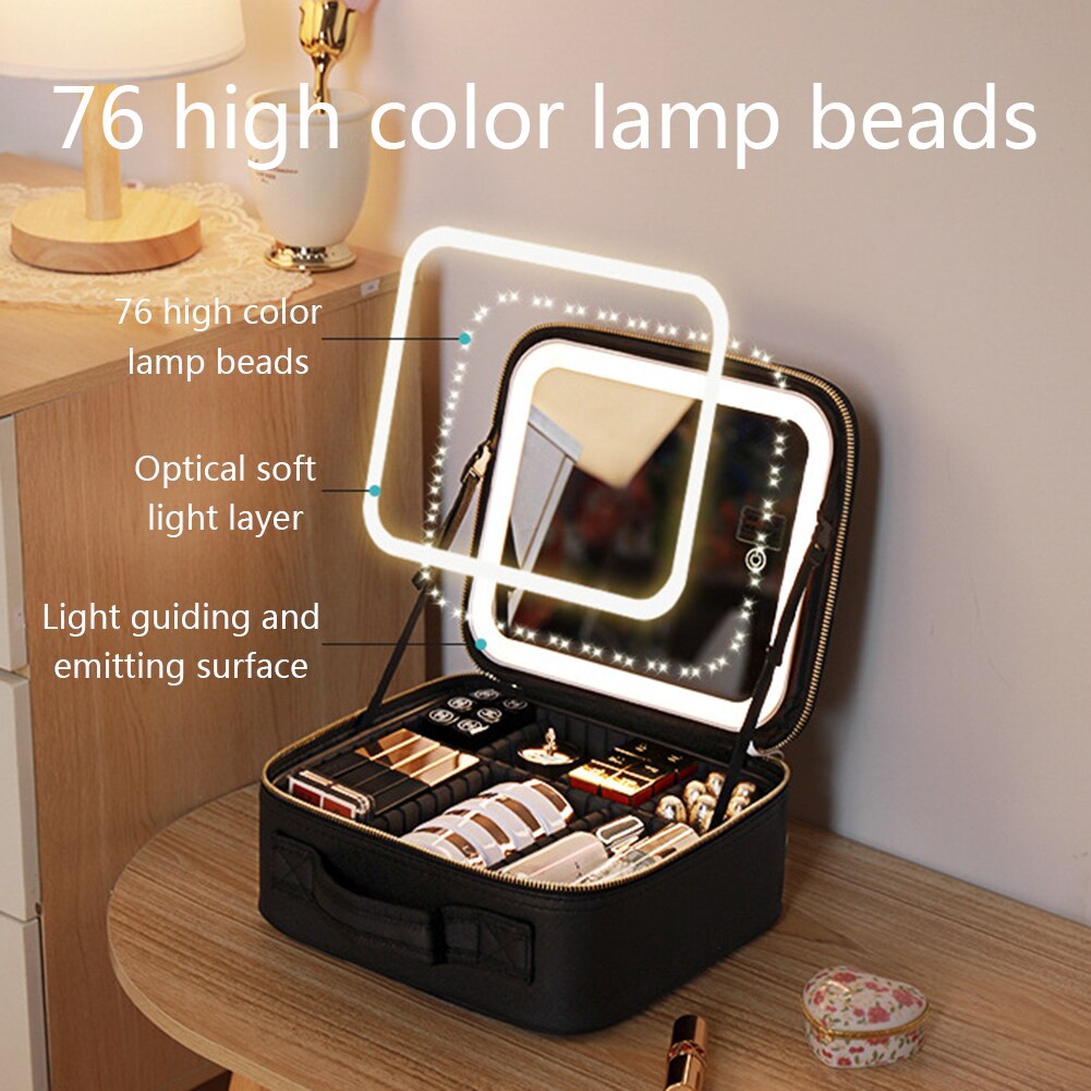 Lustra™ - Travel-Ready LED Mirror Organizer