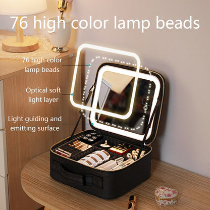 Lustra™ - Travel-Ready LED Mirror Organizer
