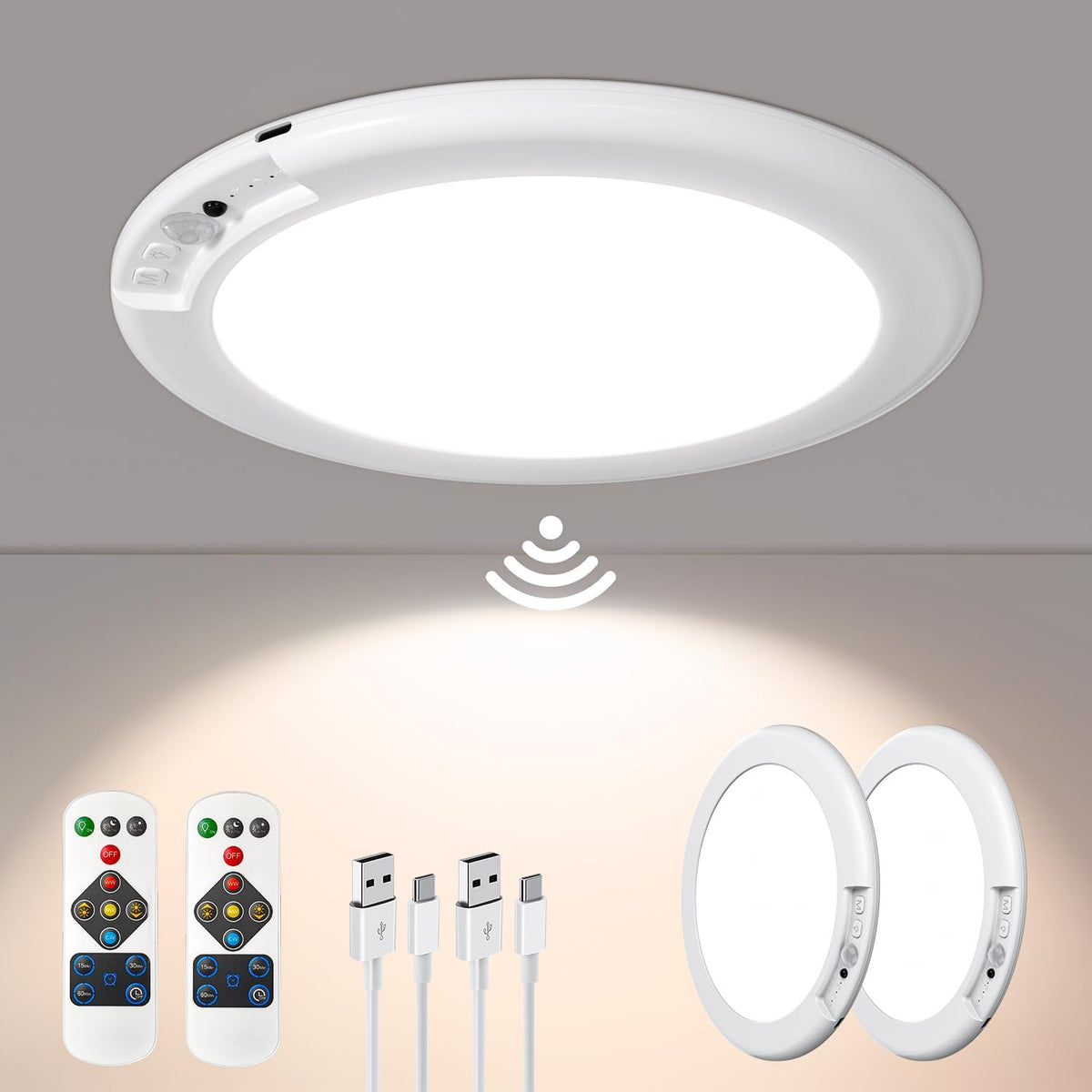 Lumae™ - Hands-Free Rechargeable Ceiling Light for Closets