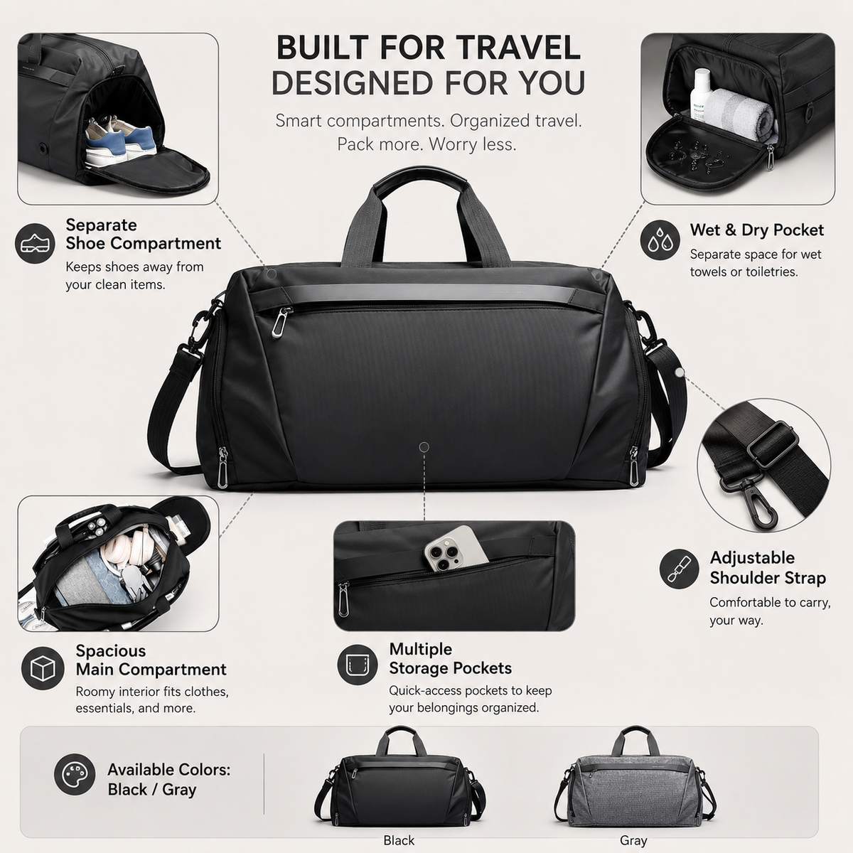 Aventi™ - Keeps Shoes Separate and Gear Organized
