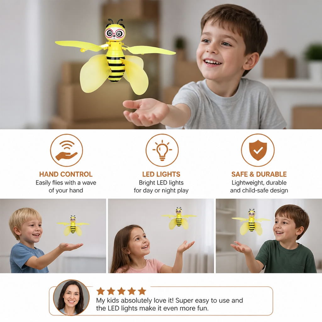 Aeriali™ - Hand-Guided Hovering Bee for Active Indoor Play