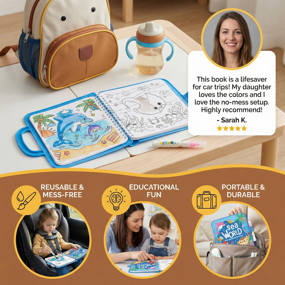 Aquora™ - Reusable Water Coloring Fun for Young Children