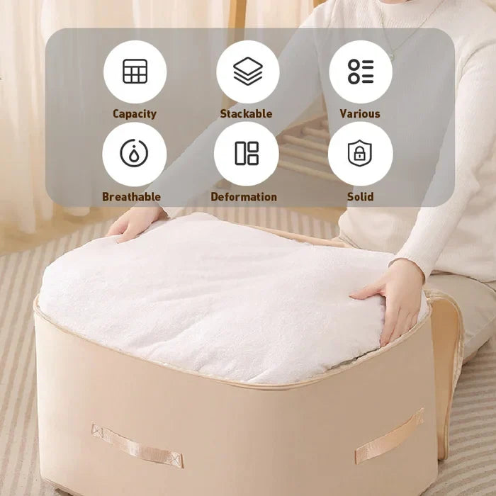 Packly™ - Compresses Bulky Linens for Neat Storage