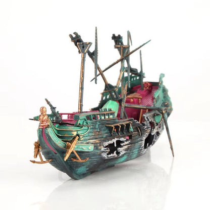 Abyssal™ - Hand-Painted Shipwreck Centerpiece for Aquariums