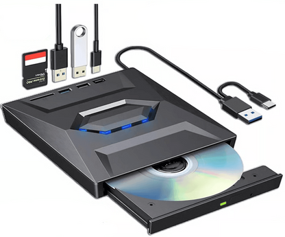 Clyro™ - Slim External Drive for Discs, Cards and Backups