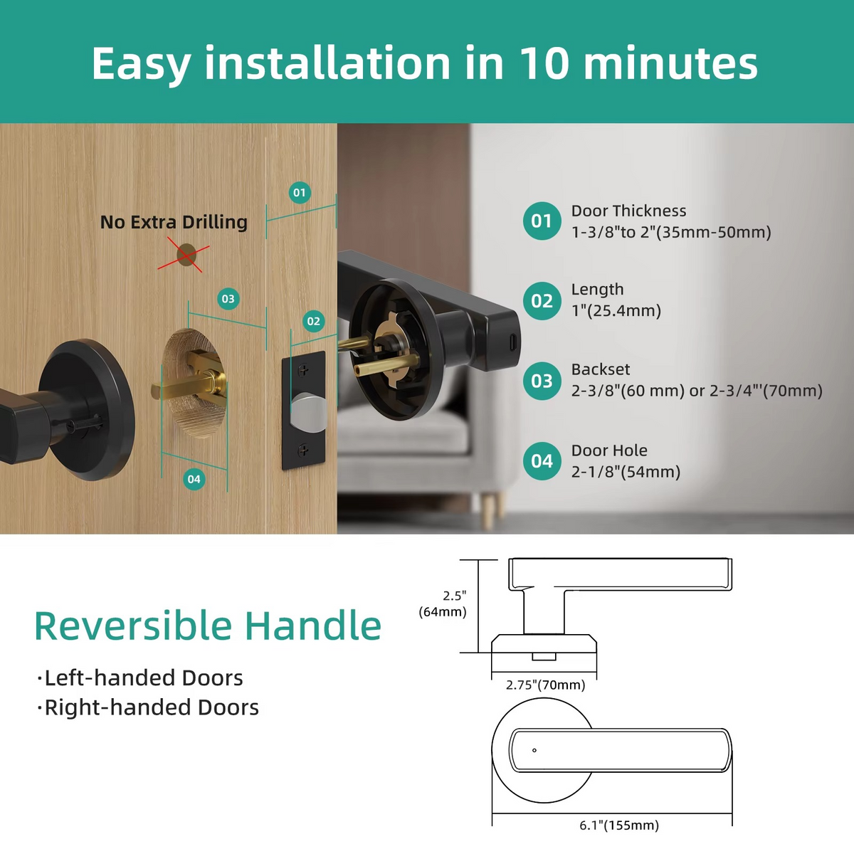Luxon™ - Keyless Entry With Fingerprint, Code, And Fob