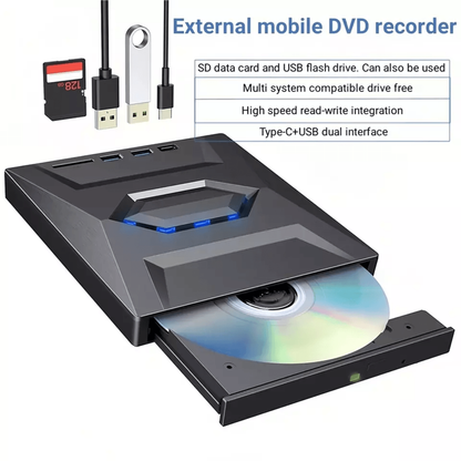 Clyro™ - Slim External Drive for Discs, Cards and Backups