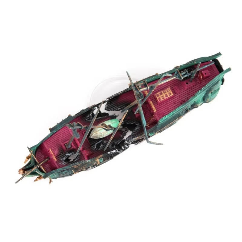 Abyssal™ - Hand-Painted Shipwreck Centerpiece for Aquariums