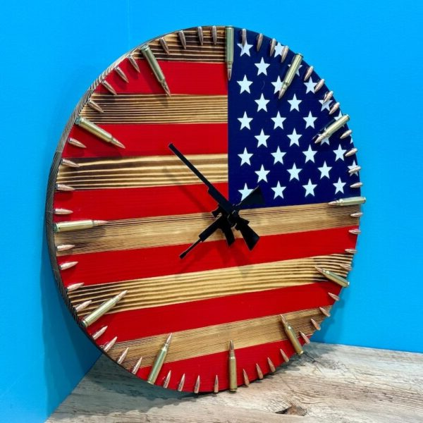 Hearthon™ - Distressed Wood Clock for Patriotic Spaces