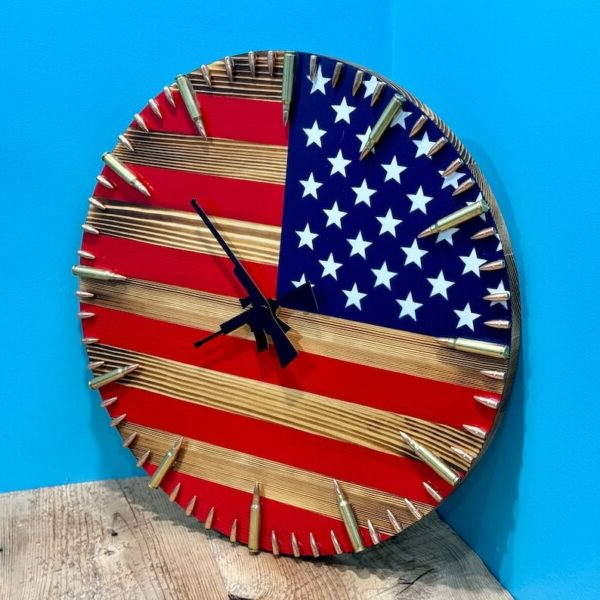 Hearthon™ - Distressed Wood Clock for Patriotic Spaces