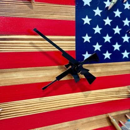 Hearthon™ - Distressed Wood Clock for Patriotic Spaces