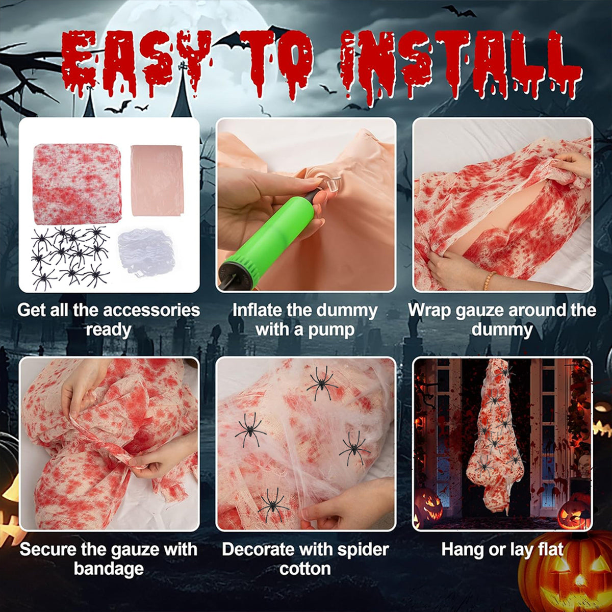 Noctra™ - Realistic 5-Foot Hanging Halloween Display