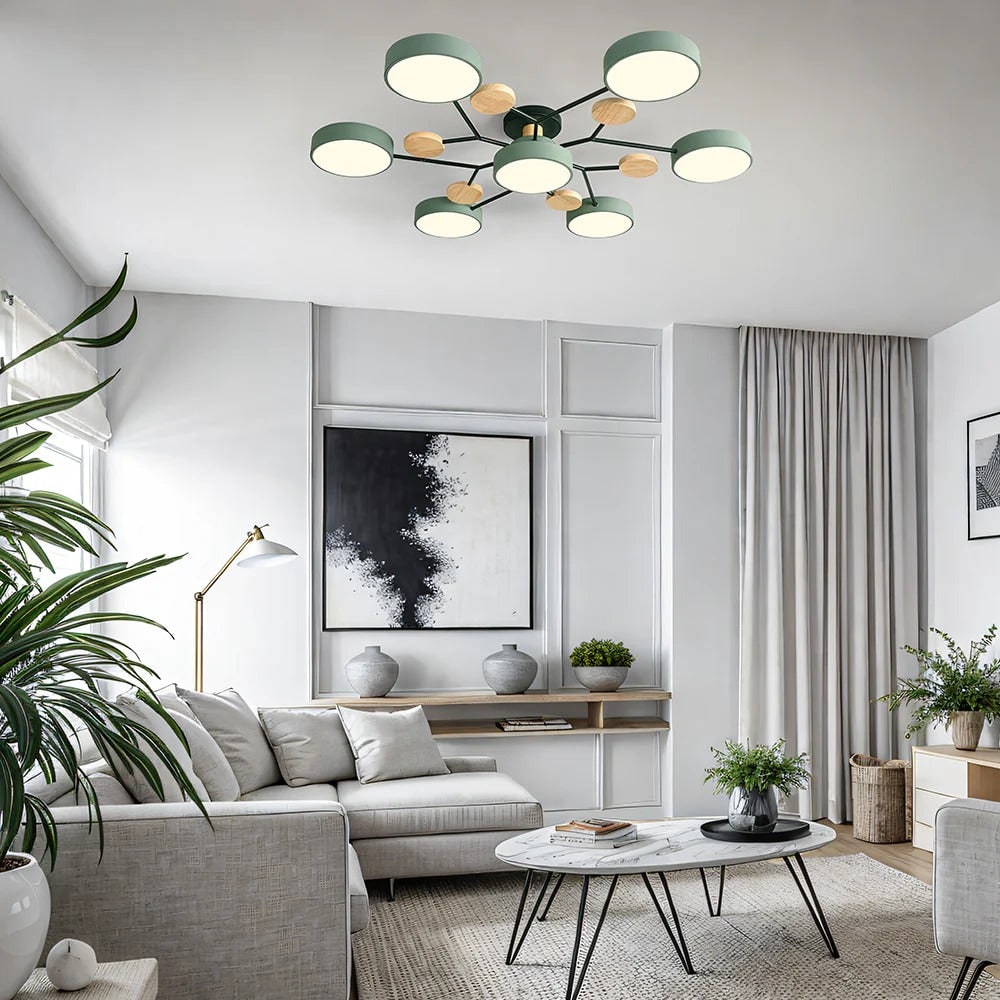 Lumine™ - Low-Profile Semi-Flush LED Chandelier for Homes