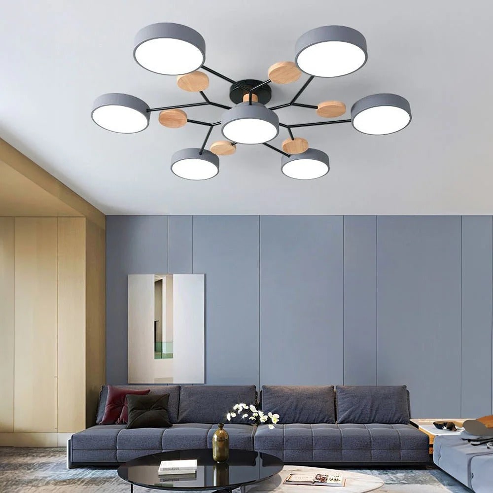 Lumine™ - Low-Profile Semi-Flush LED Chandelier for Homes