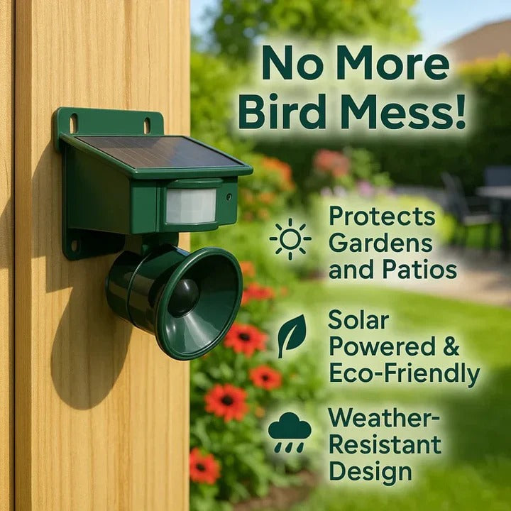 Aviant™ - Motion-Activated Sound Deterrent for Outdoor Spaces