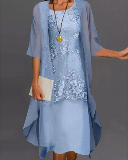 Velora™ - Semi-Sheer Two-Piece Dress For Formal Evenings