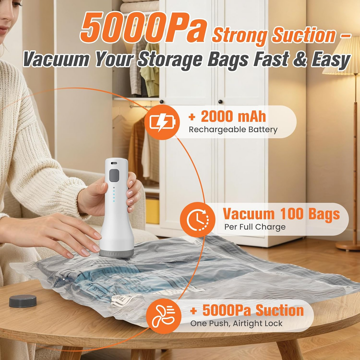 Vacuva™ - Compresses Bulky Bedding and Clothing Neatly