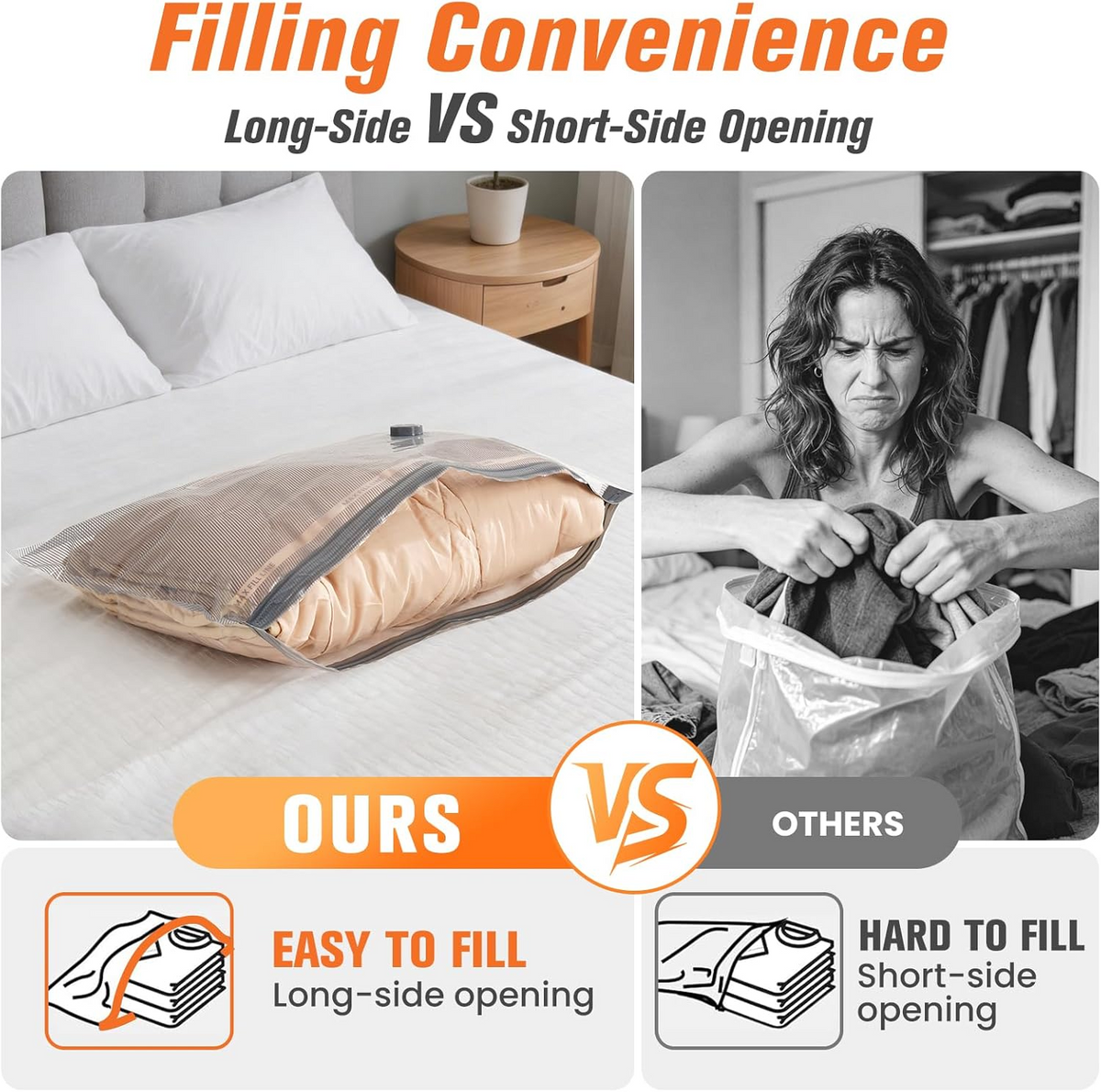 Vacuva™ - Compresses Bulky Bedding and Clothing Neatly