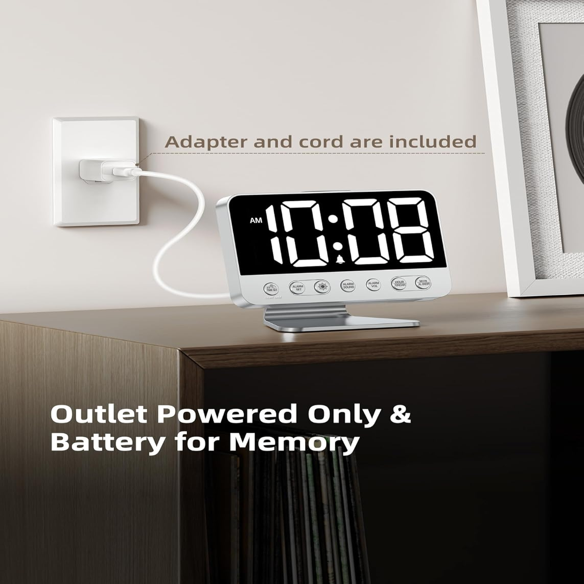 Aurivo™ - Battery-Backed Alarm with Built-In Phone Charger