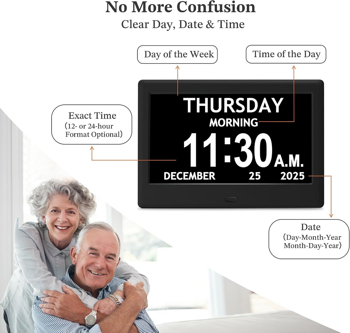 Chrona™ - Large-Text Visual Clock For Daily Routines