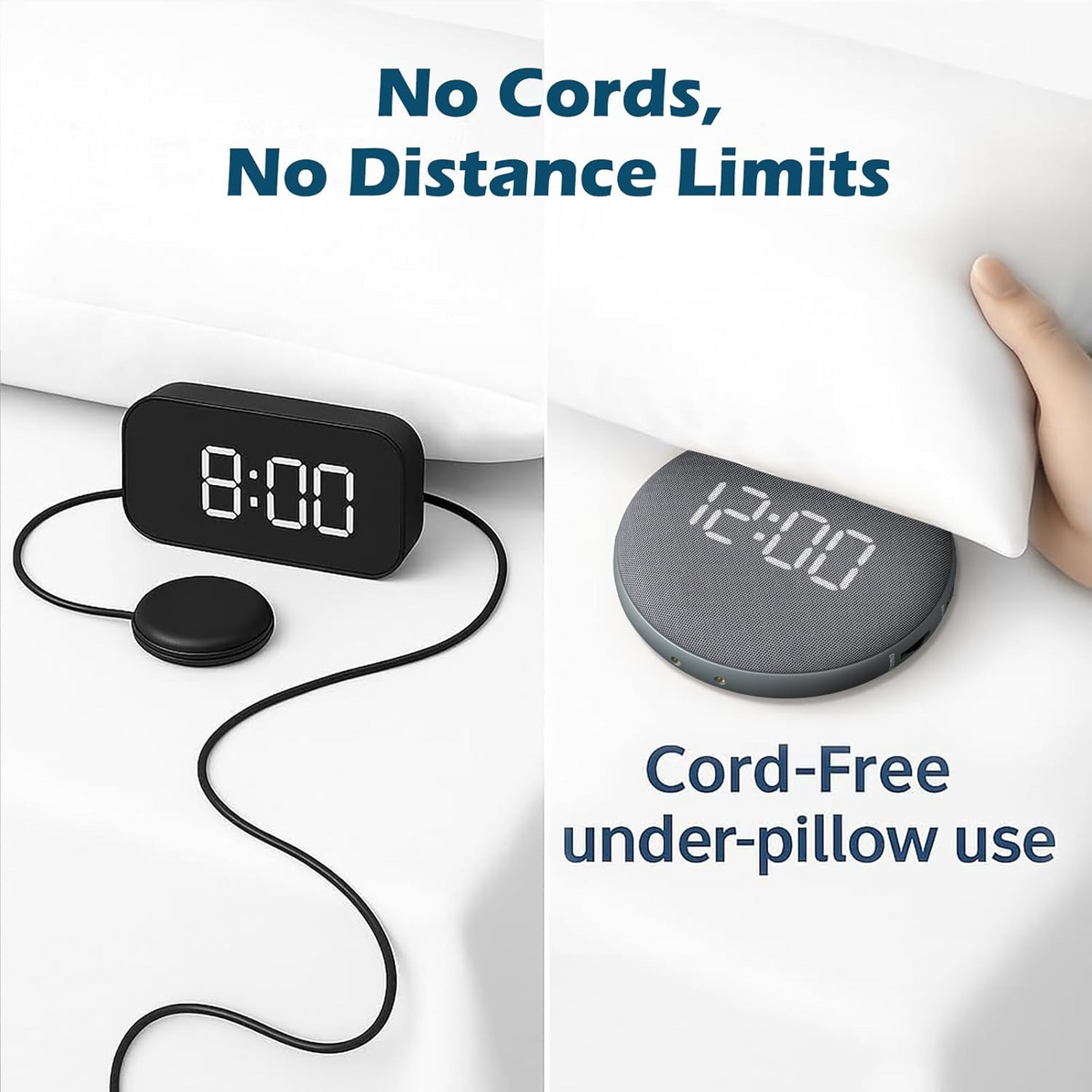Vibrelle™ - Gentle Under-Pillow Vibration and Loud Alarm