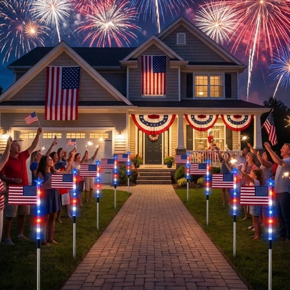 Lumara™ - Festive Red White Blue Pathway Lighting