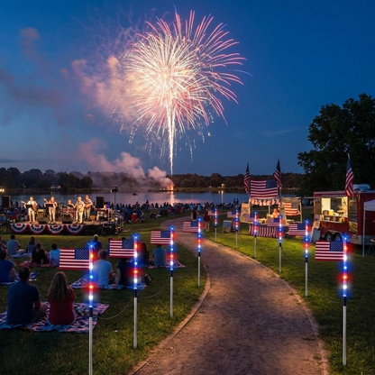 Lumara™ - Festive Red White Blue Pathway Lighting