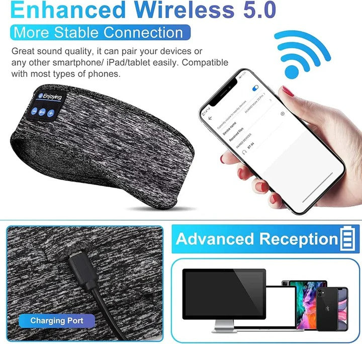 Somnex™ - Comfortable Wireless Headband For Restful Sleep