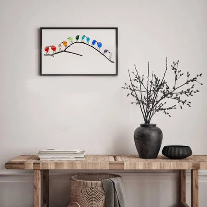 Marivue™ - Handcrafted Sea Glass Birds In Driftwood