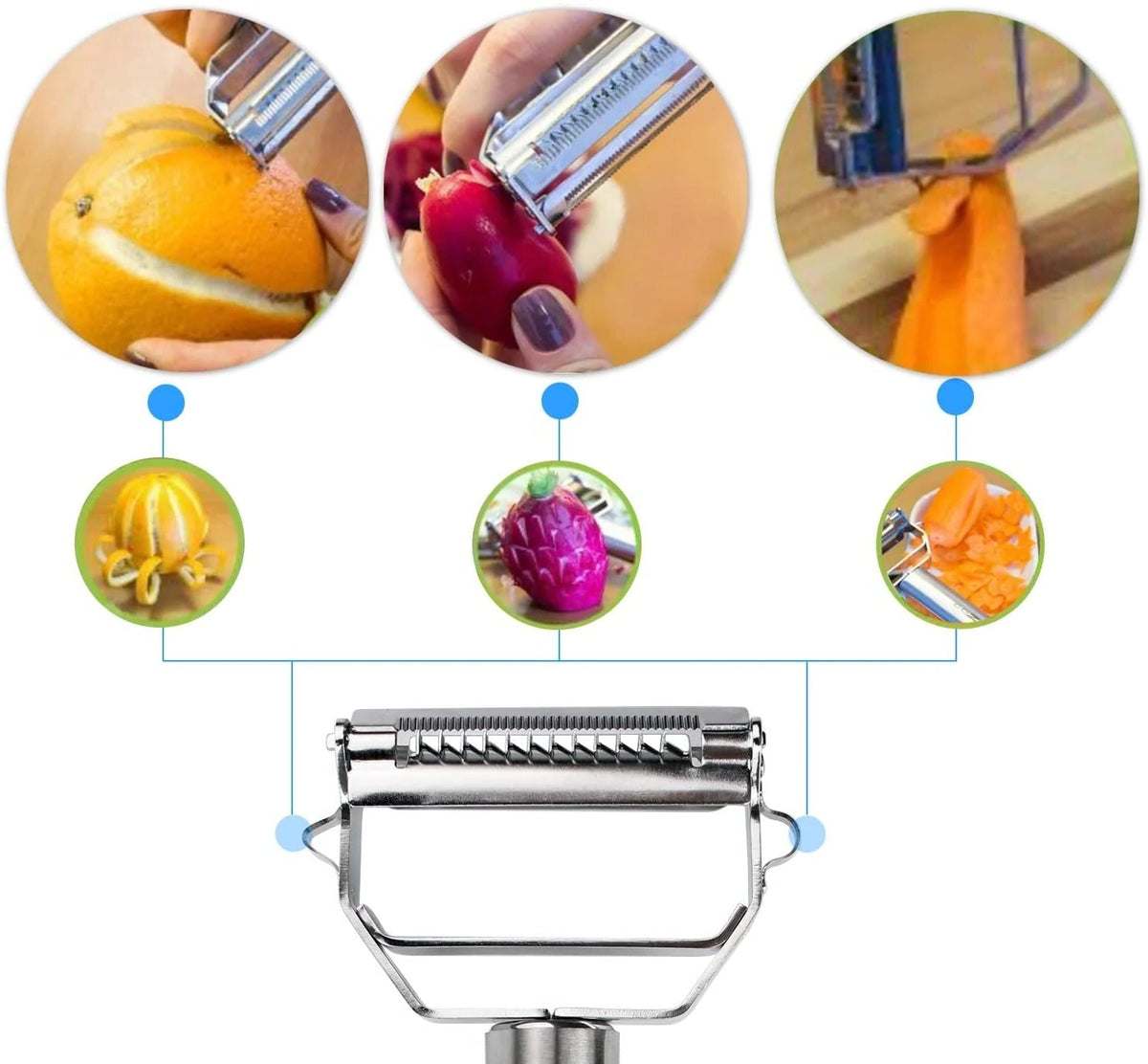Verdio™ - Compact Dual-Edge Peeler for Everyday Prep