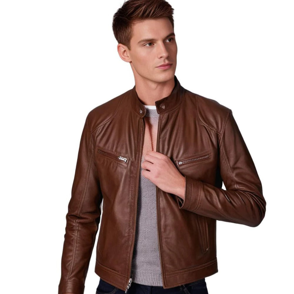 Vellor™ - Timeless Faux-Leather Jacket for Layered Looks