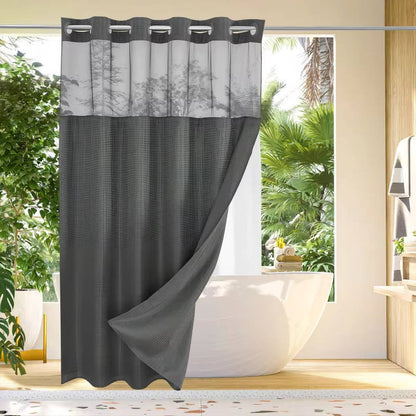 Nuvell™ - Hookless Shower Curtain With Integrated Liner And Light-Filtering Mesh