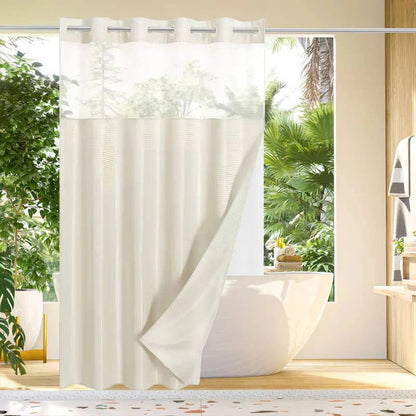 Nuvell™ - Hookless Shower Curtain With Integrated Liner And Light-Filtering Mesh