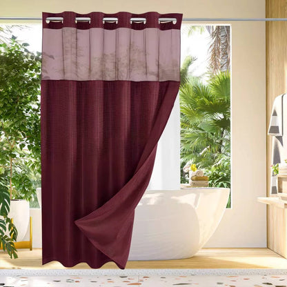 Nuvell™ - Hookless Shower Curtain With Integrated Liner And Light-Filtering Mesh