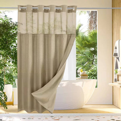 Nuvell™ - Hookless Shower Curtain With Integrated Liner And Light-Filtering Mesh