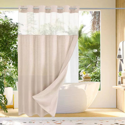 Nuvell™ - Hookless Shower Curtain With Integrated Liner And Light-Filtering Mesh