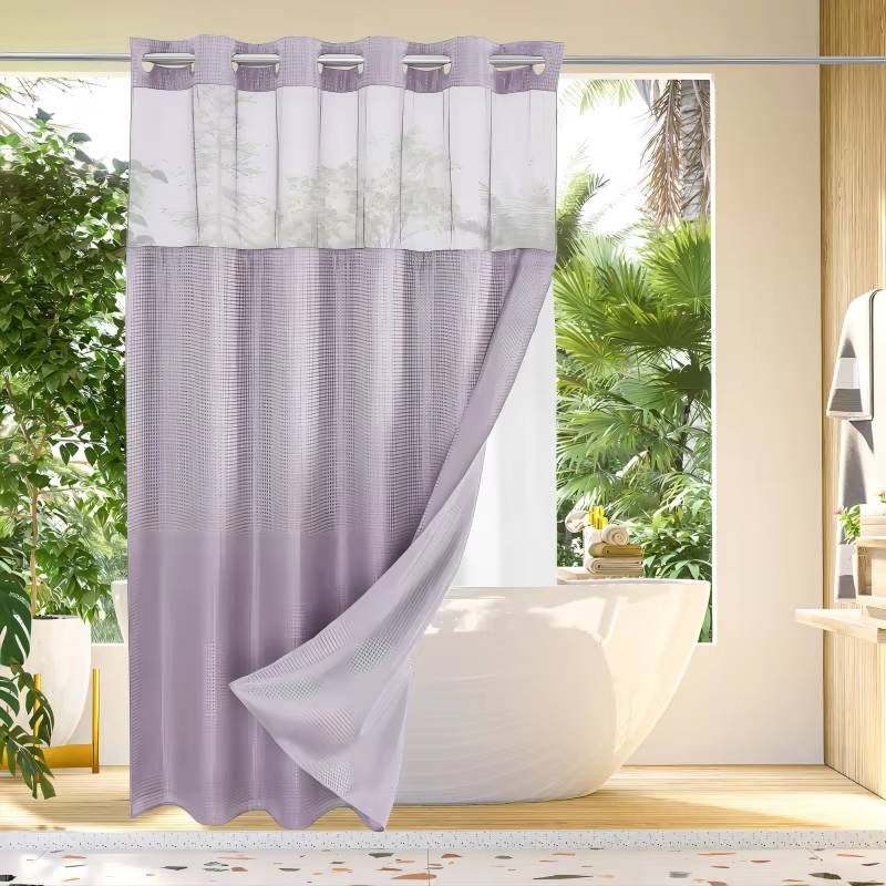 Nuvell™ - Hookless Shower Curtain With Integrated Liner And Light-Filtering Mesh