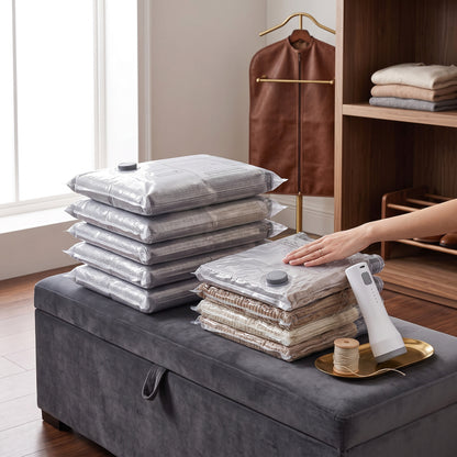 Vacuva™ - Compresses Bulky Bedding and Clothing Neatly