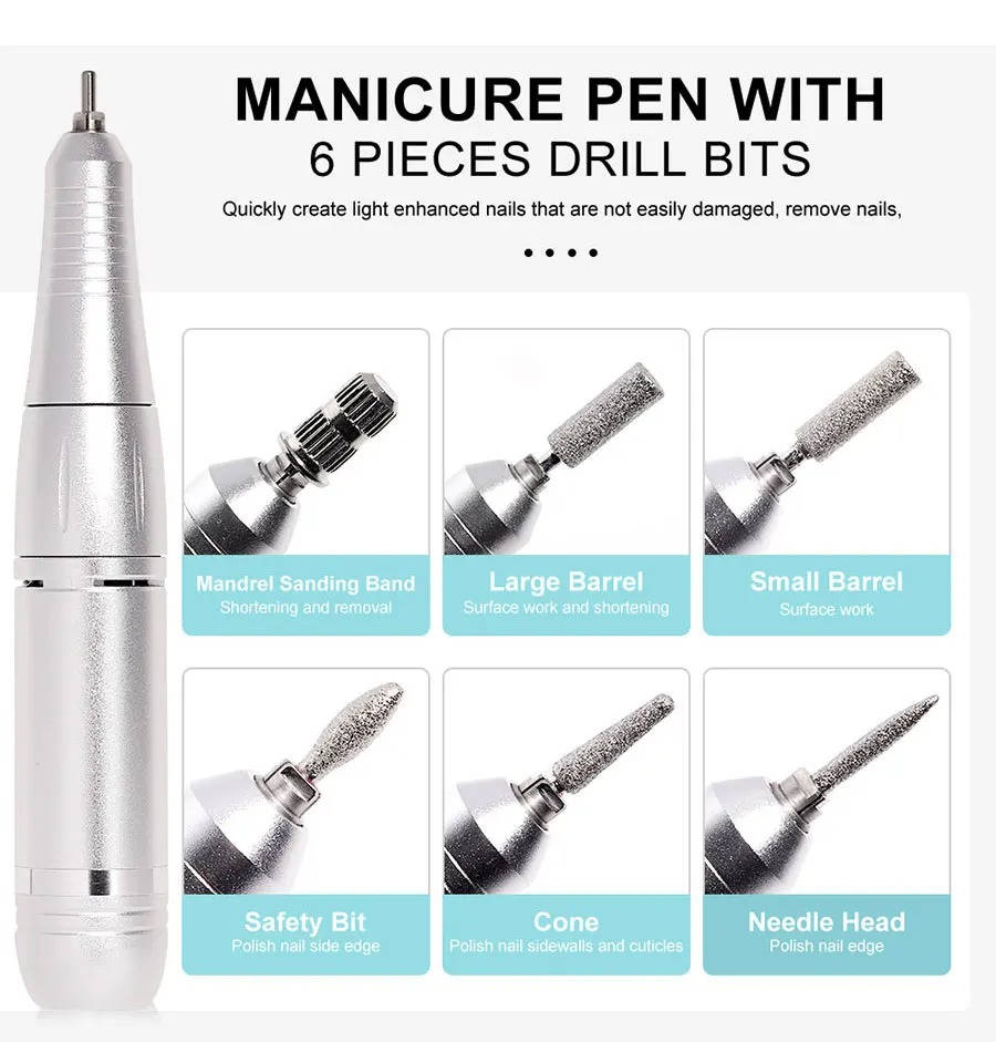 LuxeFile™ - Portable Pen-Style Drill for Precise Manicures