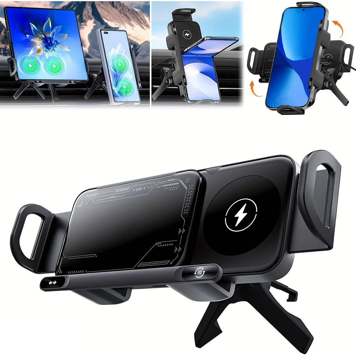 Velora™ - Motorized Phone Mount That Charges While You Drive