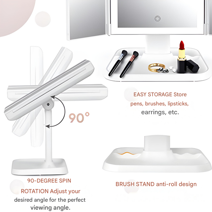 Lustra™ - Triple-View Mirror With Natural Lighting