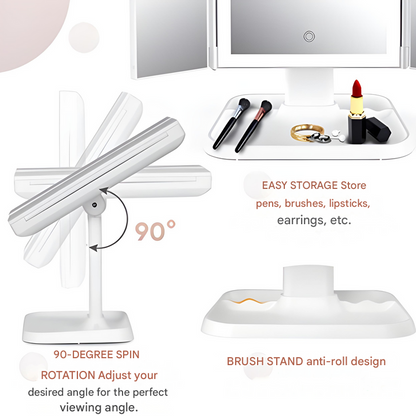 Lustra™ - Triple-View Mirror With Natural Lighting