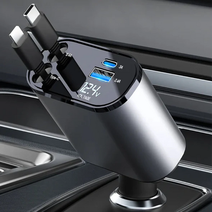 Lumora™ - Tidy Dual-Retractable Car Charging Solution