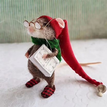 Feltro™ - Handcrafted Holiday Mouse Decoration in Wool