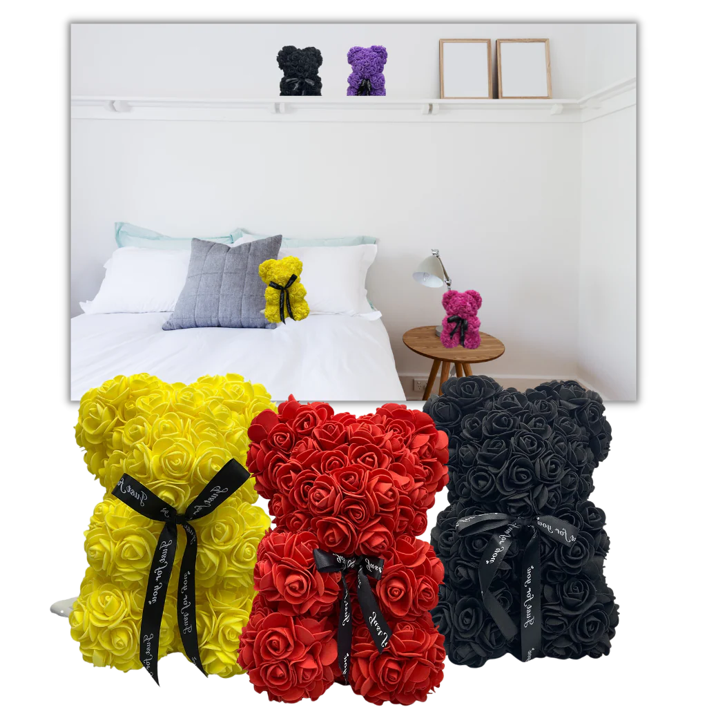 Rosette™ - Keepsake Rose Bear for Lasting Display