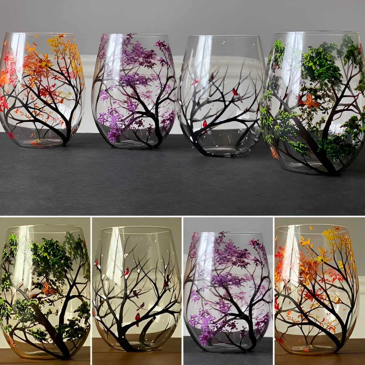 Sylva™ - Hand-Painted Seasonal Trees for Quiet Evenings