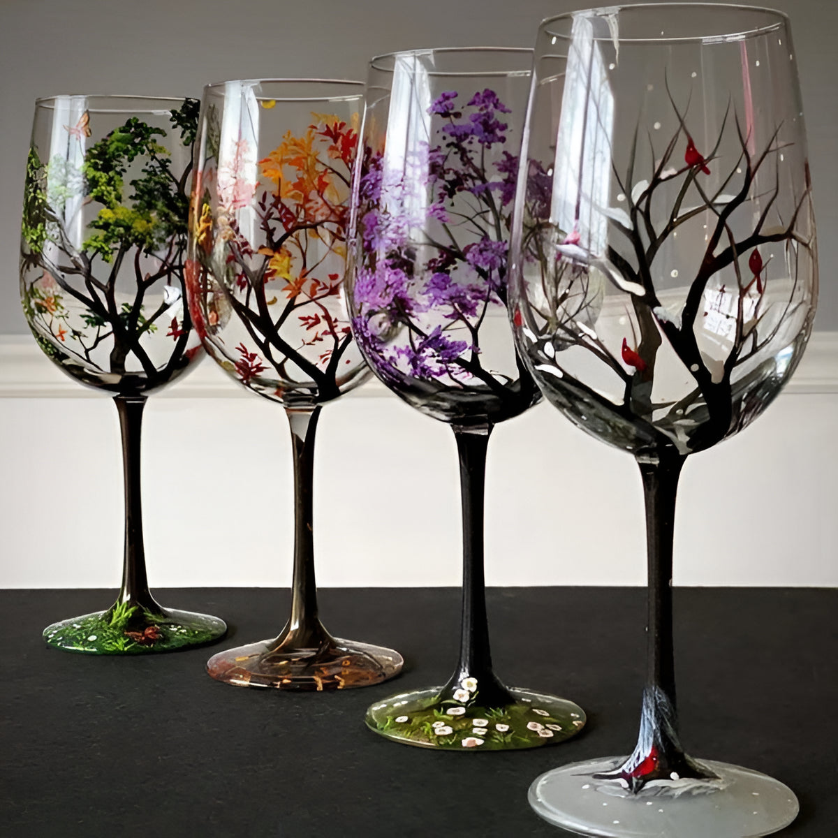 Sylva™ - Hand-Painted Seasonal Trees for Quiet Evenings