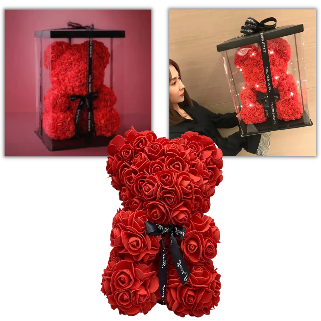Rosette™ - Keepsake Rose Bear for Lasting Display