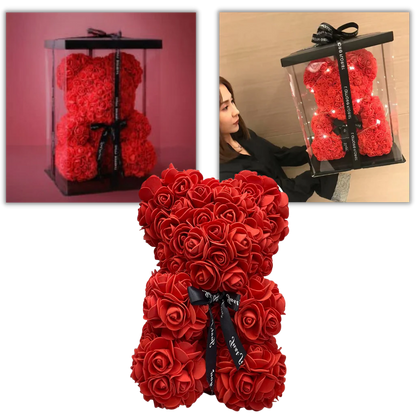 Rosette™ - Keepsake Rose Bear for Lasting Display