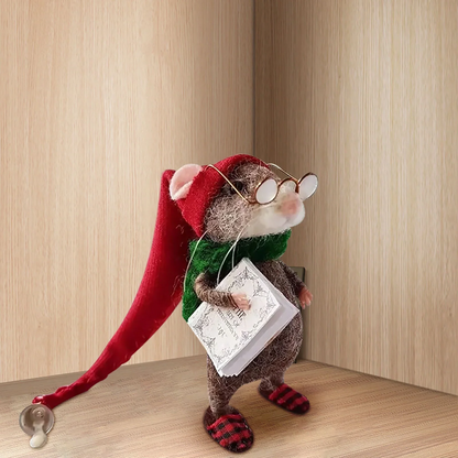 Feltro™ - Handcrafted Holiday Mouse Decoration in Wool